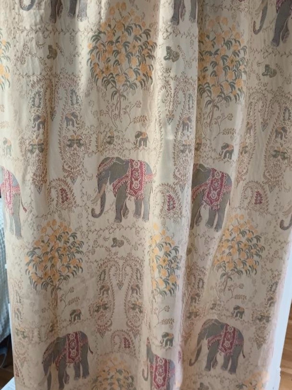 Three Pier One Elephant Jacquard Curtain Panels - rare! - Picture 2 of 7